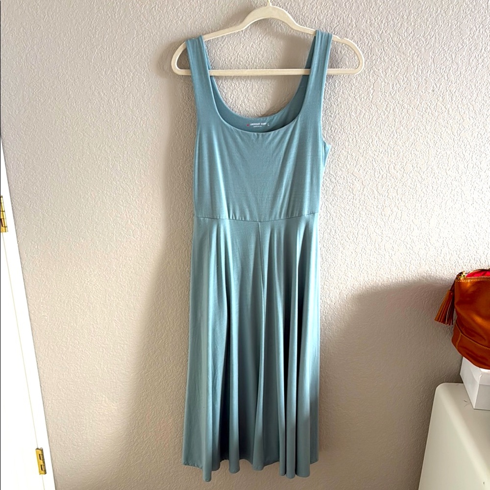 American Giant Blue Sleeveless Scoop Neck Sundress